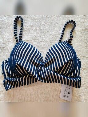 NWT Beachlife Knitted Stripe Underwire Bikini Top - Size EUR 36C / UK 32C